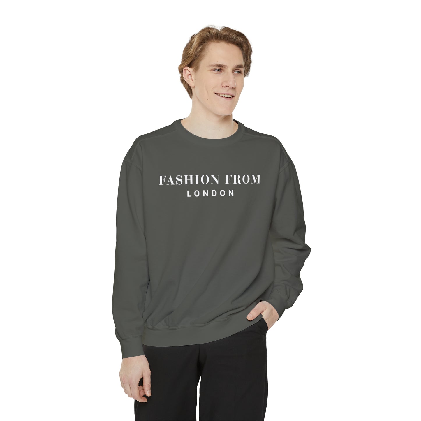 Fashion From London Garment-Dyed Men's Sweatshirt - Navy