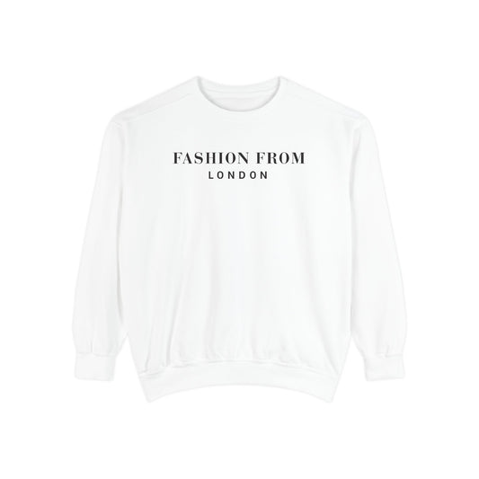 Fashion From London Garment-Dyed Men's Sweatshirt - White