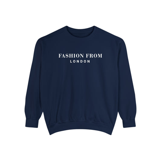 Fashion From London Garment-Dyed Men's Sweatshirt - Navy