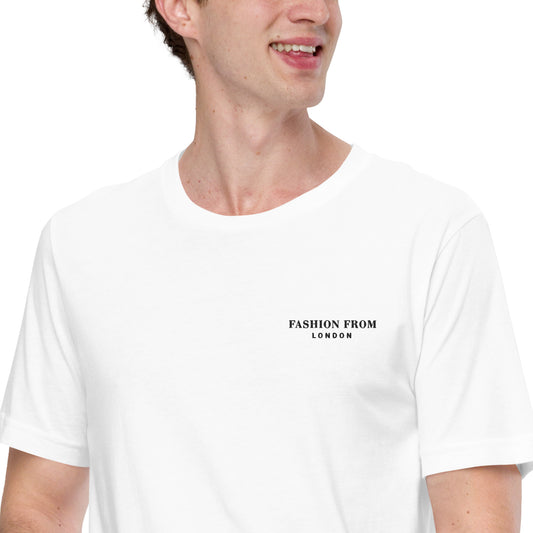 Men's White T-shirt Embroidered